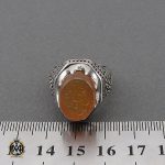 انگشتر عقیق یمن با حکاکی شرف الشمس و هذا من فضل ربي مردانه - کد 10738 - تصویر 4