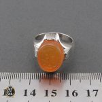 انگشتر عقیق یمن با حکاکی شرف الشمس و اسد الله الغالب مردانه - کد 10743 - تصویر 4