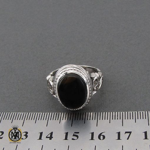 انگشتر عقیق جزع یمن مردانه دست ساز - کد 10748 - تصویر 4