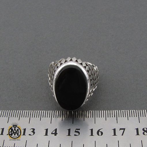 انگشتر عقیق جزع یمن مردانه هنر دست استاد صانعی - کد 10750 - تصویر 4