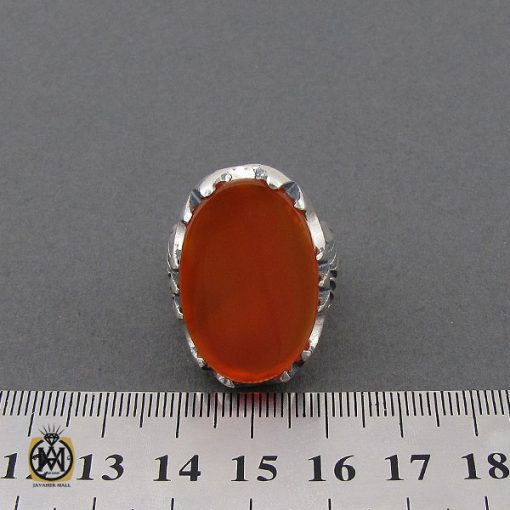 انگشتر عقیق خوش رنگ و درشت مردانه – کد 10766 - تصویر 4