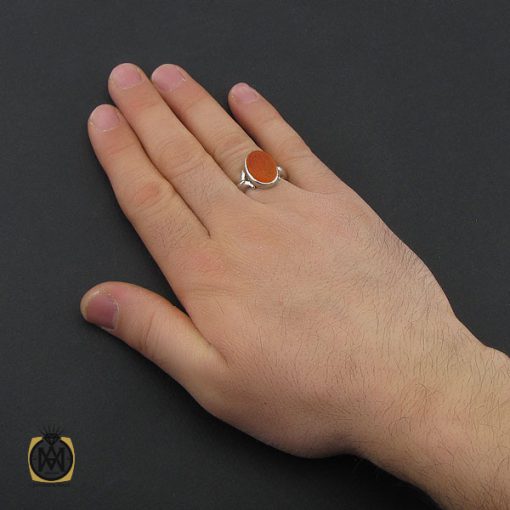 انگشتر عقیق یمن با حکاکی ماشاء الله لا قوه الا بالله استغفراللهو علی و محمد مردانه – کد 10782 - تصویر 5