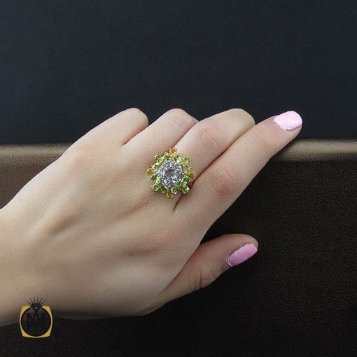 انگشتر زبرجد توپاز سیترین زنانه
