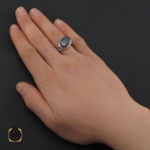 انگشتر حدید صینی با حکاکی هفت جلاله مردانه دست ساز - کد 10692 - تصویر 5