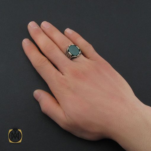 انگشتر عقیق سبز مردانه
