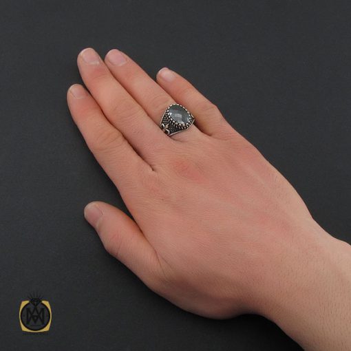 انگشتر عقیق سیاه مردانه
