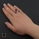 5 انگشتر آمتیست خوش رنگ مردانه دست ساز - کد 10693 - تصویر 5