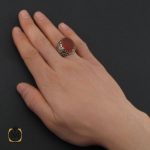 انگشتر عقیق یمن با حکاکی ماشاالله لا قوه الا بالله ان ترن انا اقل منک مالا و ولدا مردانه - کد 10697 - تصویر 5
