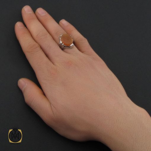 انگشتر عقیق یمن با حکاکی یا دائم اللطف مردانه - کد 10703 - تصویر 5