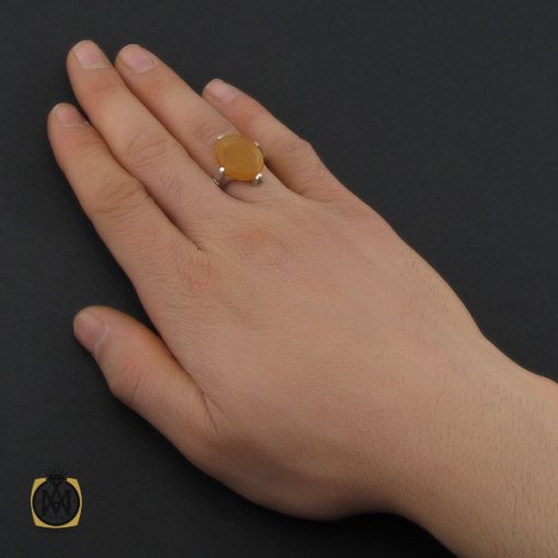 انگشتر عقیق یمن با حکاکی انا خادم الحسین المظلوم مردانه - کد 10715 - تصویر 5