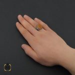 انگشتر عقیق یمن با حکاکی یا باقر علم النبی مردانه - کد 10723 - تصویر 5