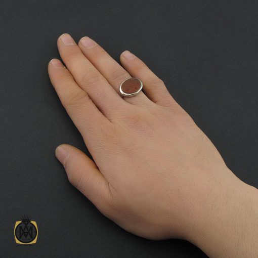 انگشتر عقیق یمن با حکاکی یا قادر المتعال طرح صفوی مردانه - کد 10725 - تصویر 5