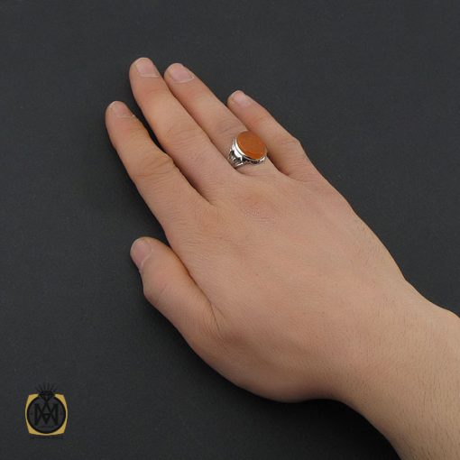 5 انگشتر عقیق یمن با حکاکی سبحان الحي القيوم مردانه - کد 10726 - تصویر 5