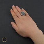 5 انگشتر یشم با حکاکی وان یکاد مردانه - کد 10728 - تصویر 5
