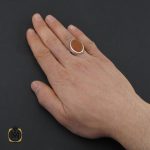 5 انگشتر عقیق یمن با حکاکی شرف الشمس و یا ابا جعفر یا محمد بن علی مردانه - کد 10734 - تصویر 5