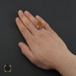 انگشتر عقیق یمن با حکاکی شرف الشمس و رفع الله رایه العباس مردانه - کد 10735 - تصویر 4