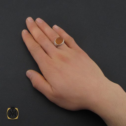 5 انگشتر عقیق یمن با حکاکی شرف الشمس و یا فارس الحجاز مردانه - کد 10740 - تصویر 5