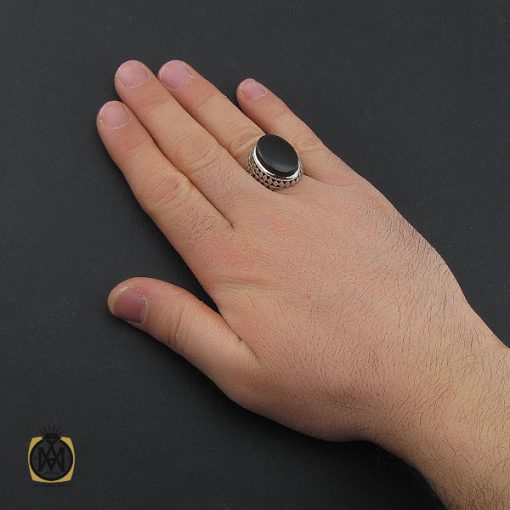 انگشتر عقیق جزع یمن مردانه هنر دست استاد صانعی - کد 10750 - تصویر 5