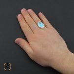 انگشتر نیشابوری خوش رنگ مردانه دست ساز – کد 10754 - تصویر 5