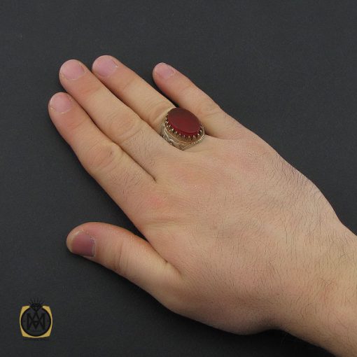 انگشتر عقیق قرمز خوش رنگ و درشت مردانه – کد 10764 - تصویر 5