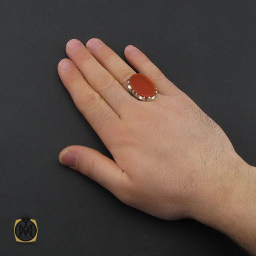 انگشتر عقیق خوش رنگ و درشت مردانه – کد 10766 - تصویر 5