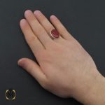 5 انگشتر عقیق قرمز خوش رنگ مردانه – کد 10774 - تصویر 5