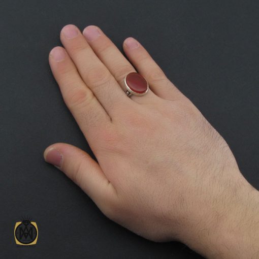 انگشتر عقیق قرمز خوش رنگ مردانه – کد 10774 - تصویر 5