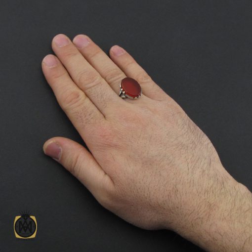 انگشتر عقیق قرمز مردانه – کد 10776 - تصویر 5