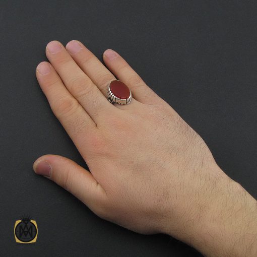 انگشتر عقیق قرمز مردانه – کد 10777 - تصویر 5