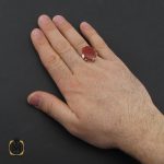 5 انگشتر عقیق قرمز چهارچنگ مردانه – کد 10778 - تصویر 5