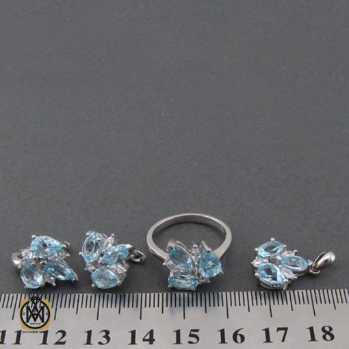 سرویس توپاز آبی طرح بهارین زنانه -کد 7230 - تصویر 6