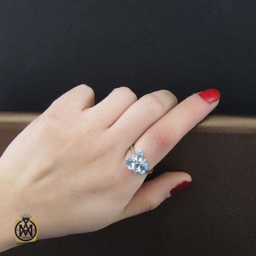 سرویس توپاز آبی طرح بهارین زنانه -کد 7230 - تصویر 7