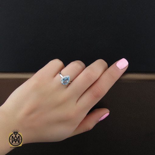 انگشتر توپاز زنانه نقره