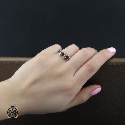 انگشتر گارنت زنانه نقره