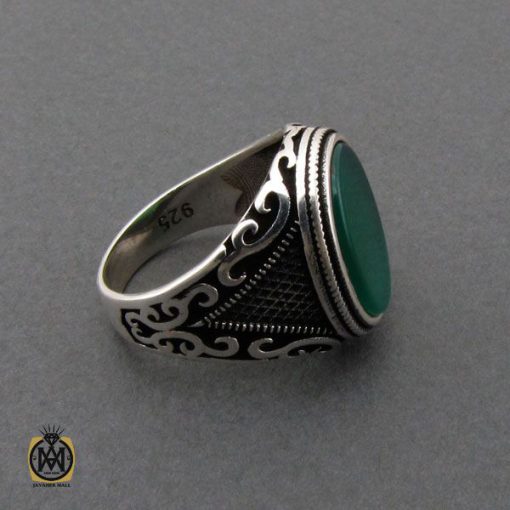 انگشتر عقیق سبز مردانه
