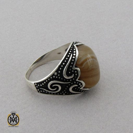 انگشتر عقیق سلیمانی مردانه- کد 10849 - تصویر 2