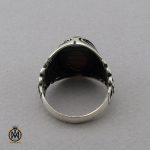 انگشتر عقیق سلیمانی سیاه قلم مردانه- کد 10850 - تصویر 3