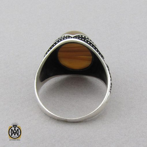 انگشتر عقیق سلیمانی مردانه- کد 10849 - تصویر 3