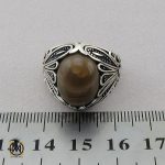 انگشتر عقیق سلیمانی سیاه قلم مردانه- کد 10850 - تصویر 4