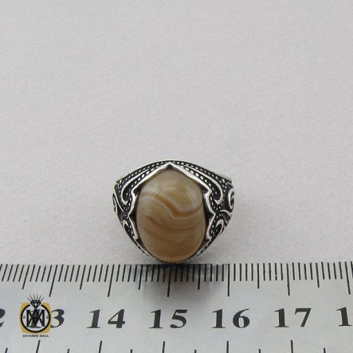 انگشتر عقیق سلیمانی مردانه- کد 10849 - تصویر 4