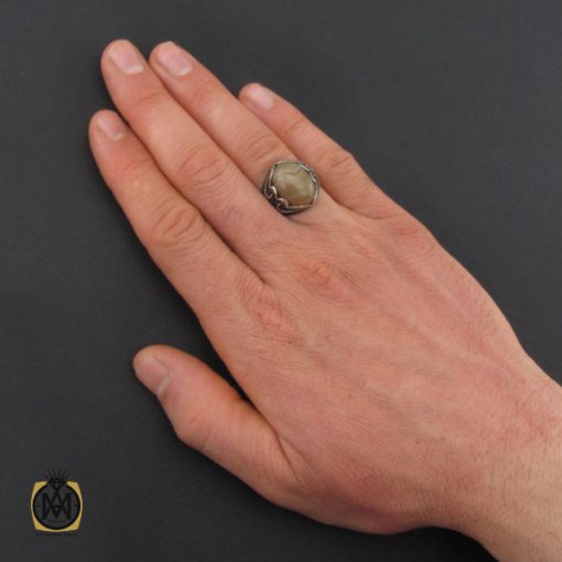 انگشتر عقیق سلیمانی مردانه- کد 10849 - تصویر 5