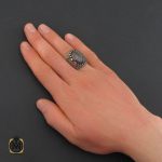 انگشتر-عقیق-سلیمانی-مردانه-ترک (7) انگشتر عقیق سلیمانی مردانه  درشت - کد 10846 - تصویر 6