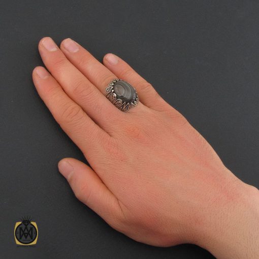 انگشتر-عقیق-سلیمانی-مردانه-ترک (7) انگشتر عقیق سلیمانی مردانه  درشت - کد 10846 - تصویر 6