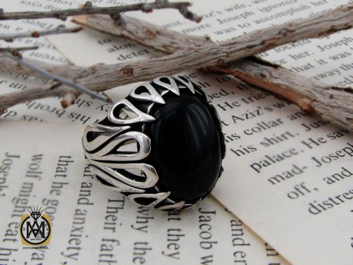 انگشتر عقیق سیاه مردانه