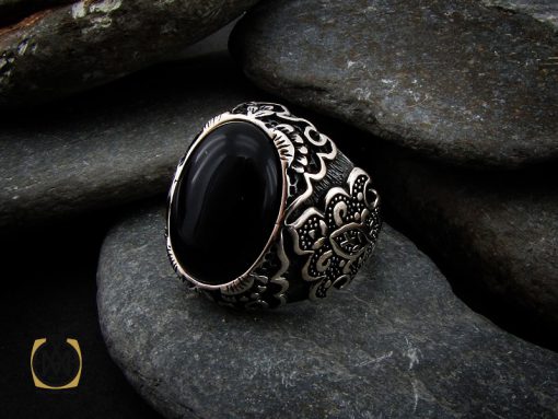 انگشتر-عقیق-سیاه-مردانه (1) انگشتر عقیق سیاه مردانه