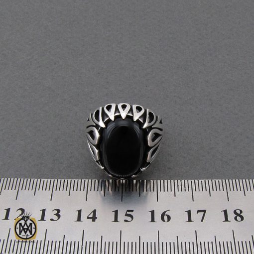 انگشتر عقیق سیاه مردانه