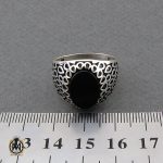 انگشتر عقیق مشکی فانتزی مردانه- کد 10816 - تصویر 4