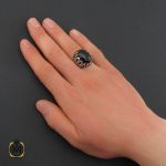 انگشتر عقیق سیاه مردانه