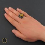 انگشتر-عقیق-سیاه-مردانه (7) انگشتر چشم ببر مردانه