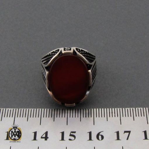 انگشتر عقیق قرمز مردانه- کد 10844 - تصویر 4